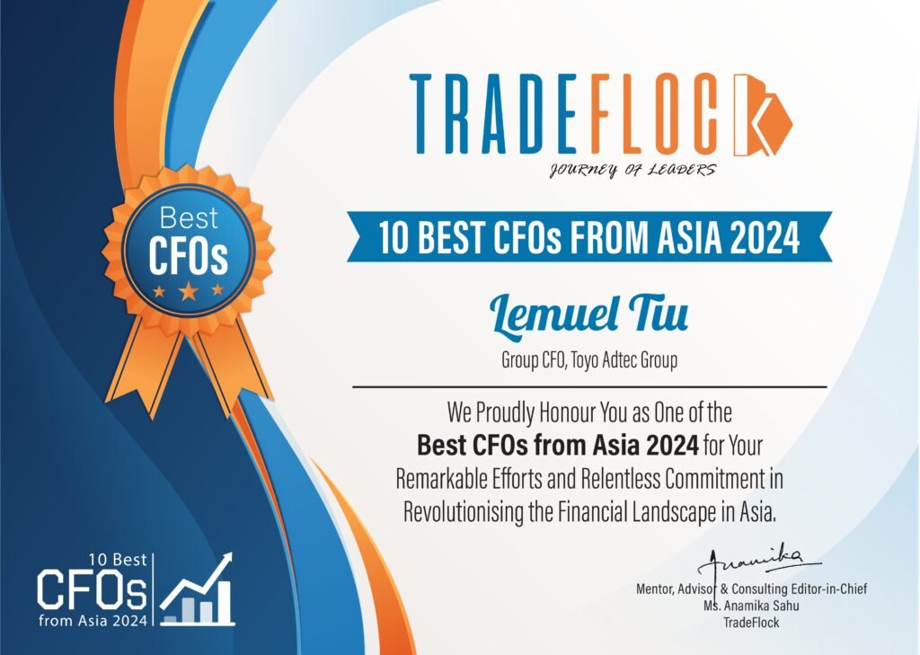 Our Partner, Lemuel Tiu – Recognized as One of the 10 Best CFOs in Asia by TradeFlock